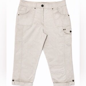 Capri Cargo Pants Womens Beige Stretch Cropped Casual Size 8 Counterparts